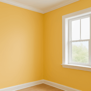 freshly painted yellow room